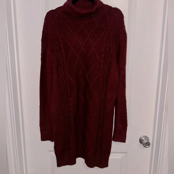 Lulus Dresses Lulus Cuddle Up Close Burgundy Cable Knit